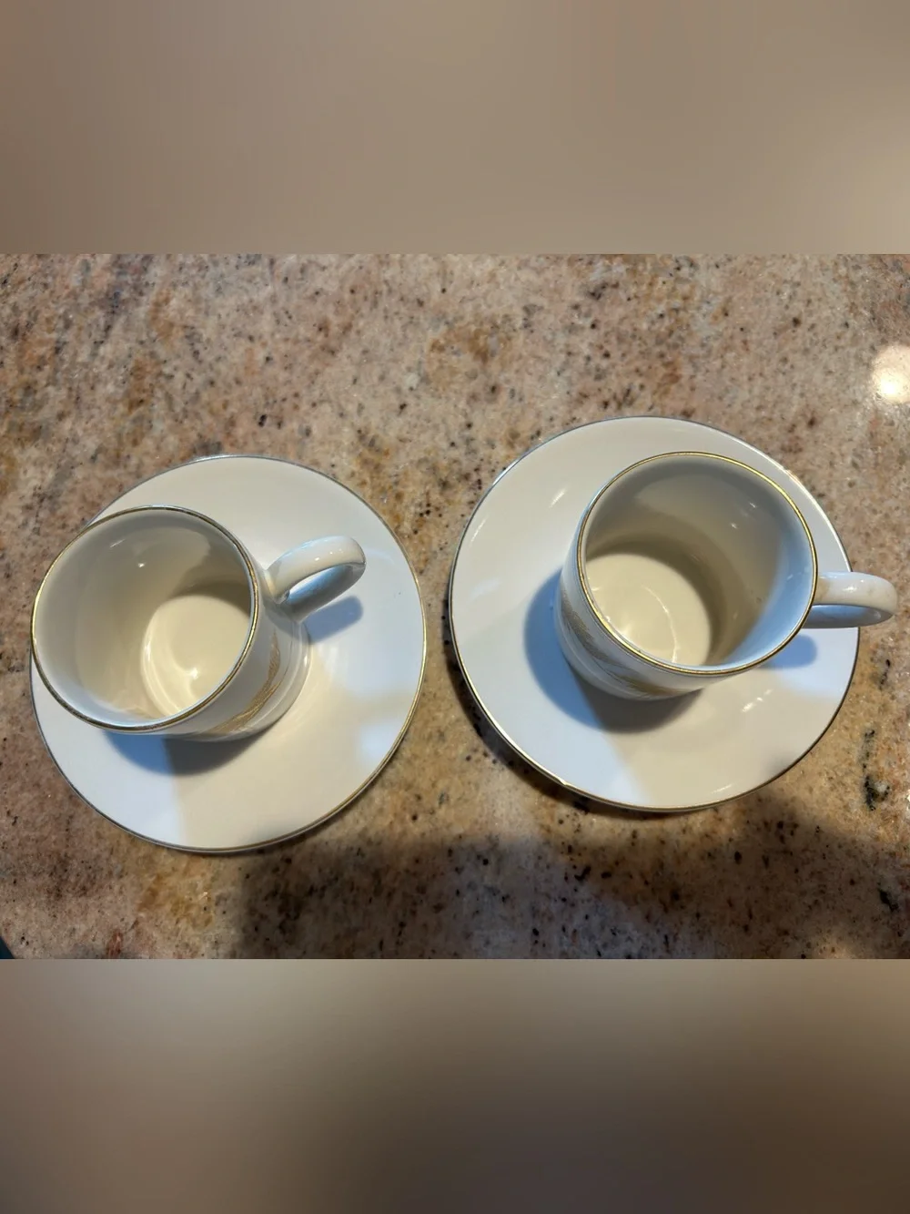 Porcelain Espresso Demitasse Cup Saucer Set 22K Gold Flying Cranes Otagiri Japan